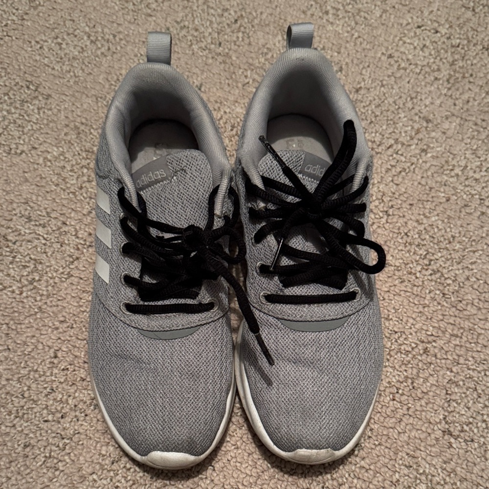 Adidas Gray and White Sneakers with Black Accents Women’s 7.5